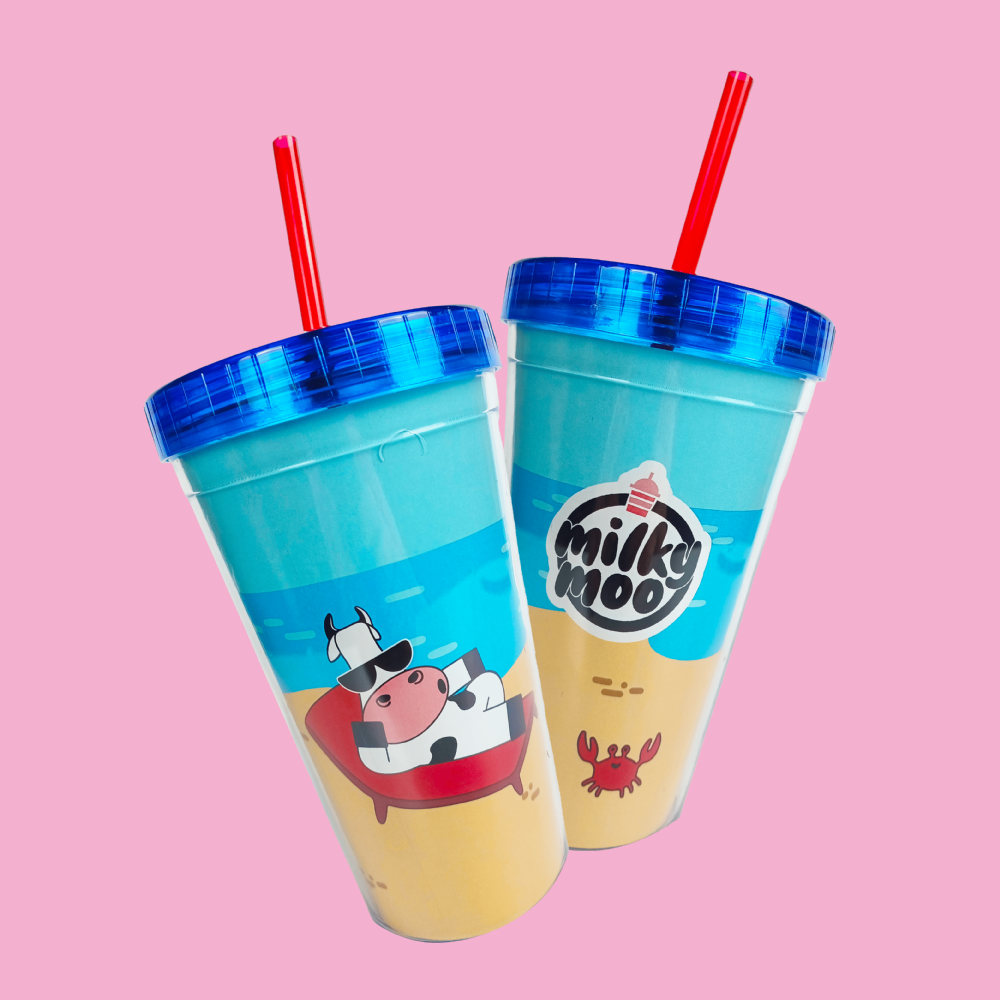 PROP MORRIS（MILK Ver.） Copo com Canudo Moo nas Férias